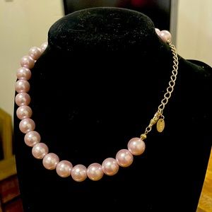 Claire’s pink faux pearl choker. 15”